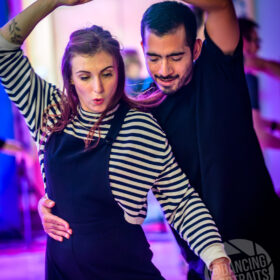 Miguel & Maina dancing west coast swing at midland swing open
